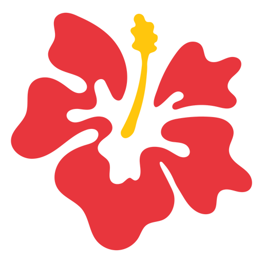cut out big red hawaiian flower PNG Design