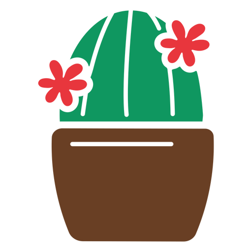 cortar pequenos cactos internos com flores vermelhas Desenho PNG