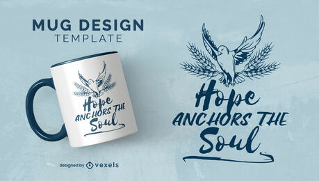 Flying bird motivational quote mug template