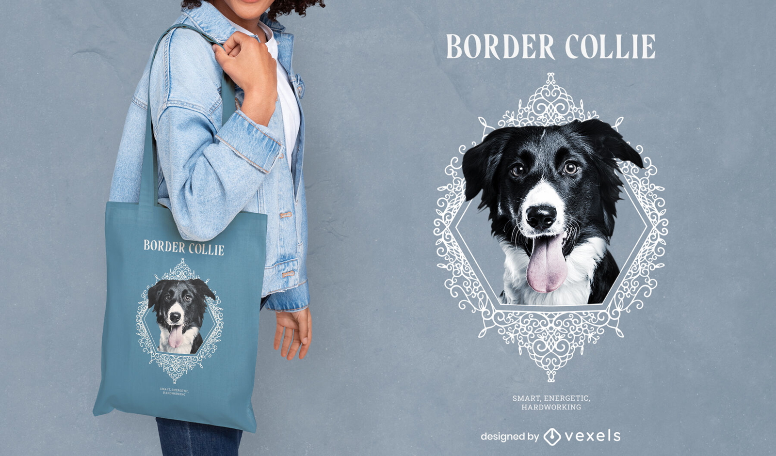 Design de bolsa de cachorro Border Collie