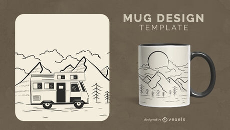 Camping Caravan mug design