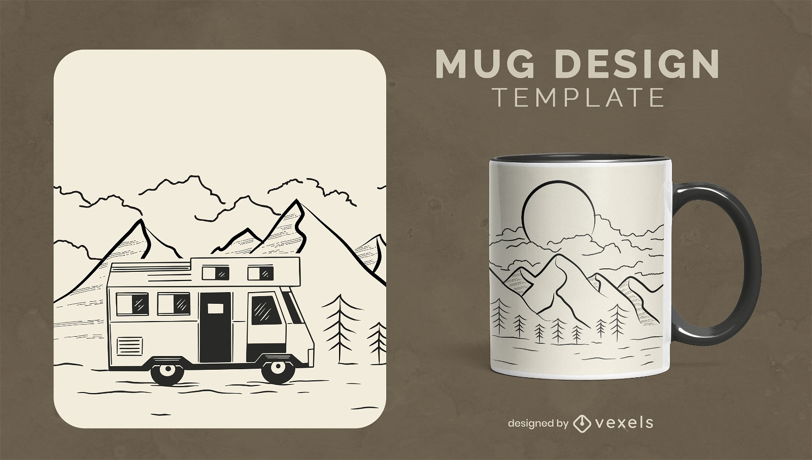 Camping Caravan mug design
