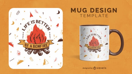 Bonfire quote mug design