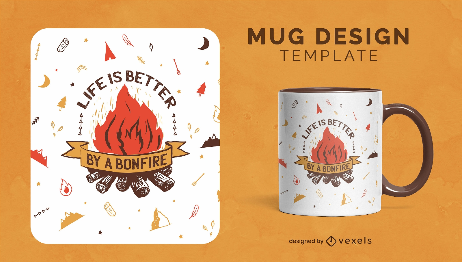 Bonfire quote mug design