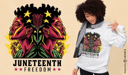 Design de t-shirt de liberdade de mulher de Juneteenth