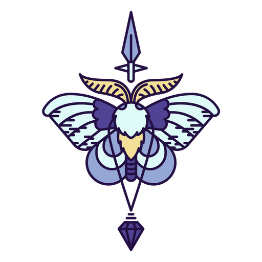 borboleta mágica de traço de cor Desenho PNG