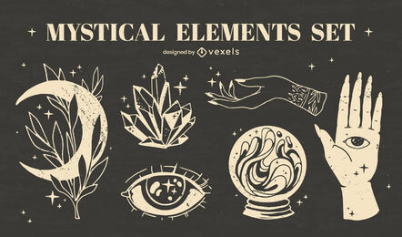 Mystische Elemente esoterisches Set