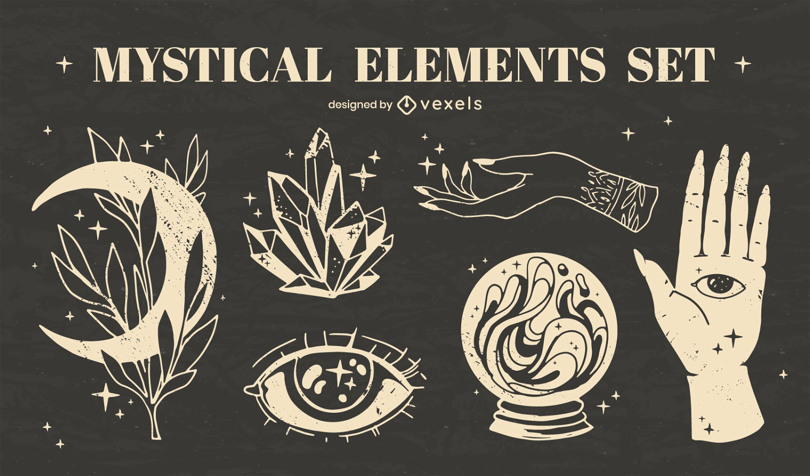 Conjunto esotérico de elementos místicos.
