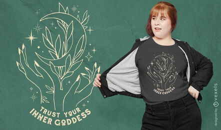Design de camiseta mística da deusa interior