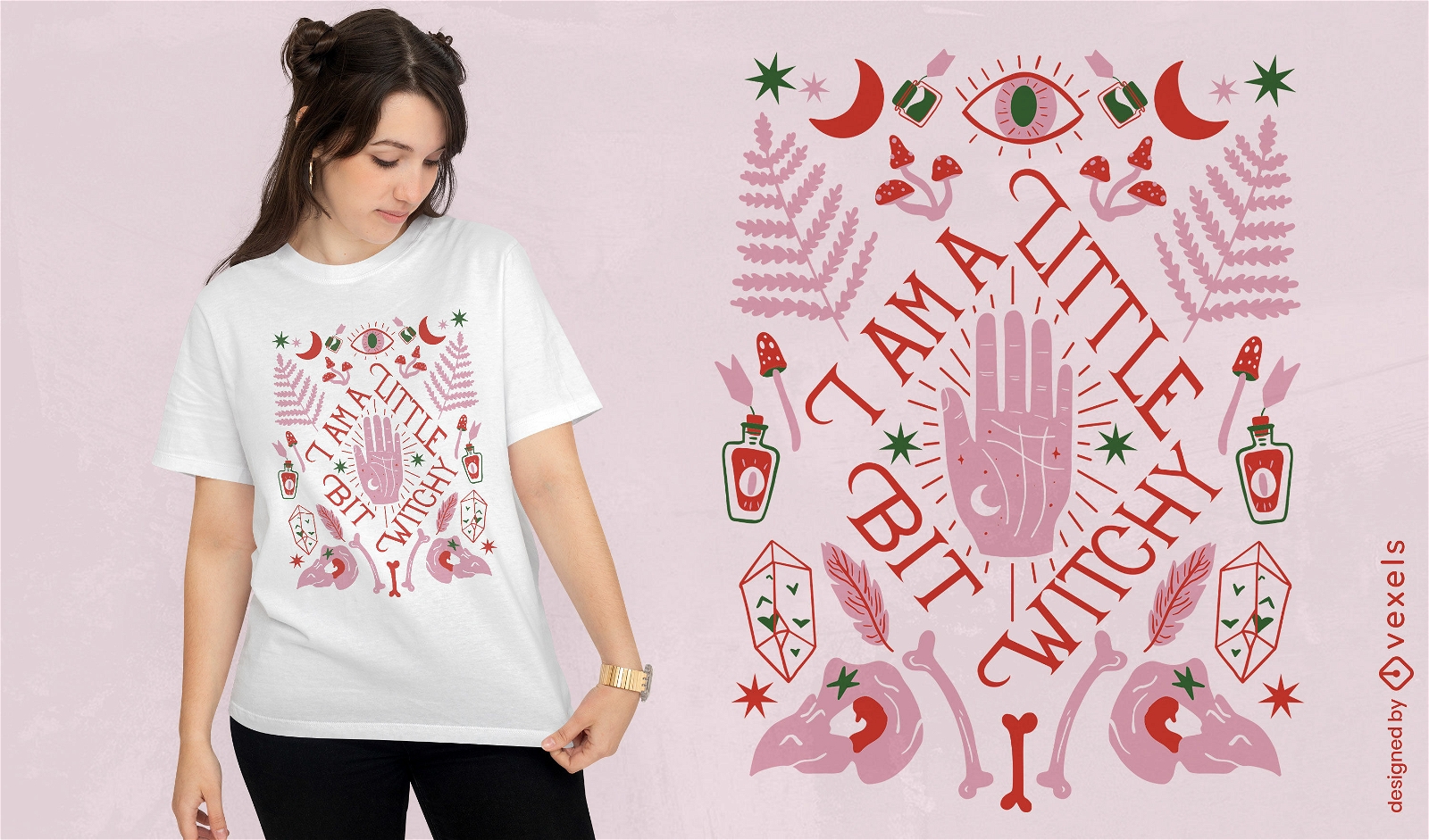 Design de camiseta de citação mágica de bruxa