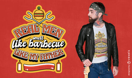 Real men smell like barbecue t-shirt design