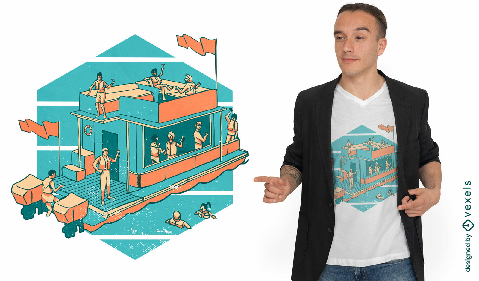 Partyboot-Sommerferien-T-Shirt-Design