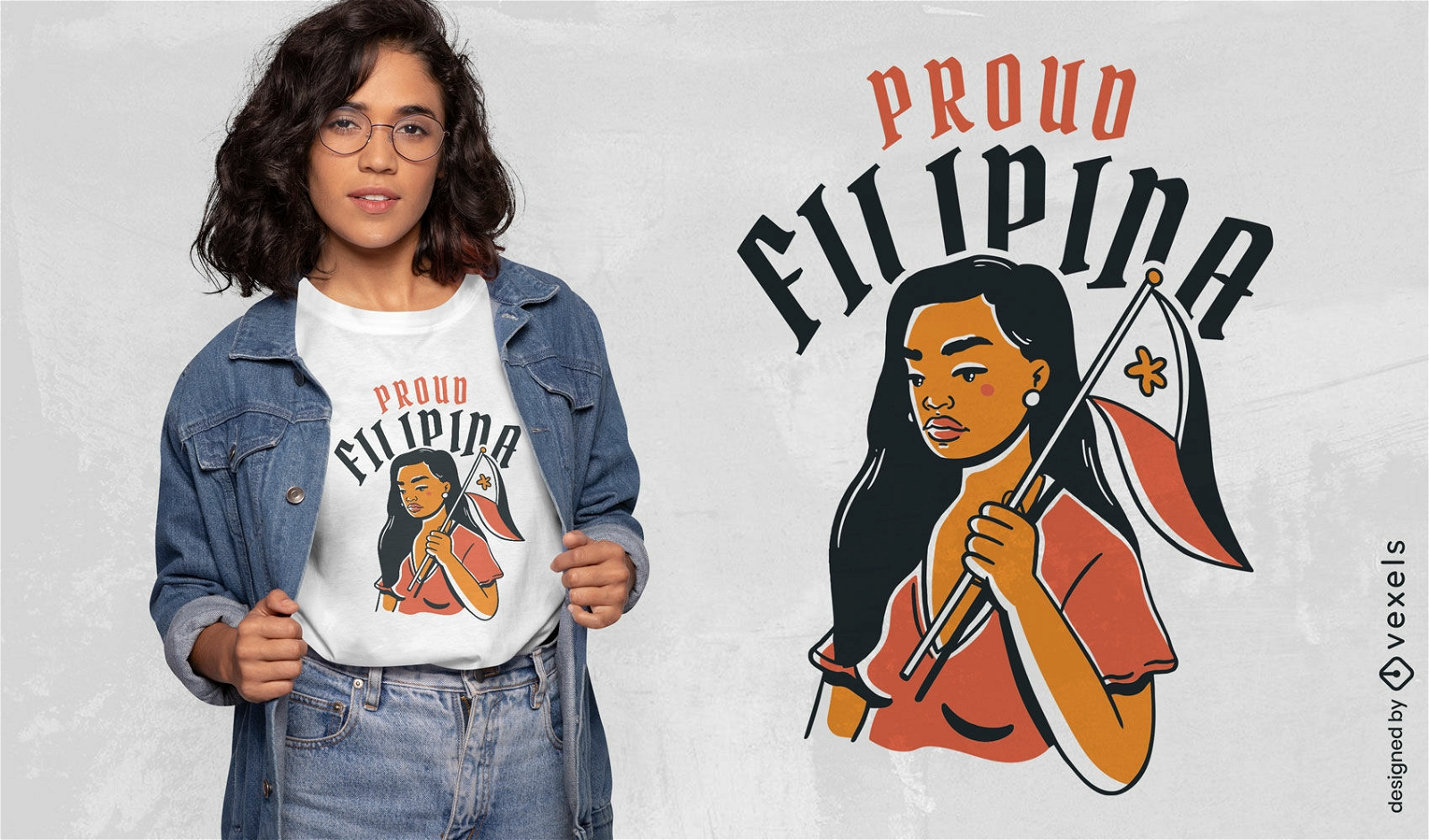Design de camiseta de mulher filipina orgulhosa