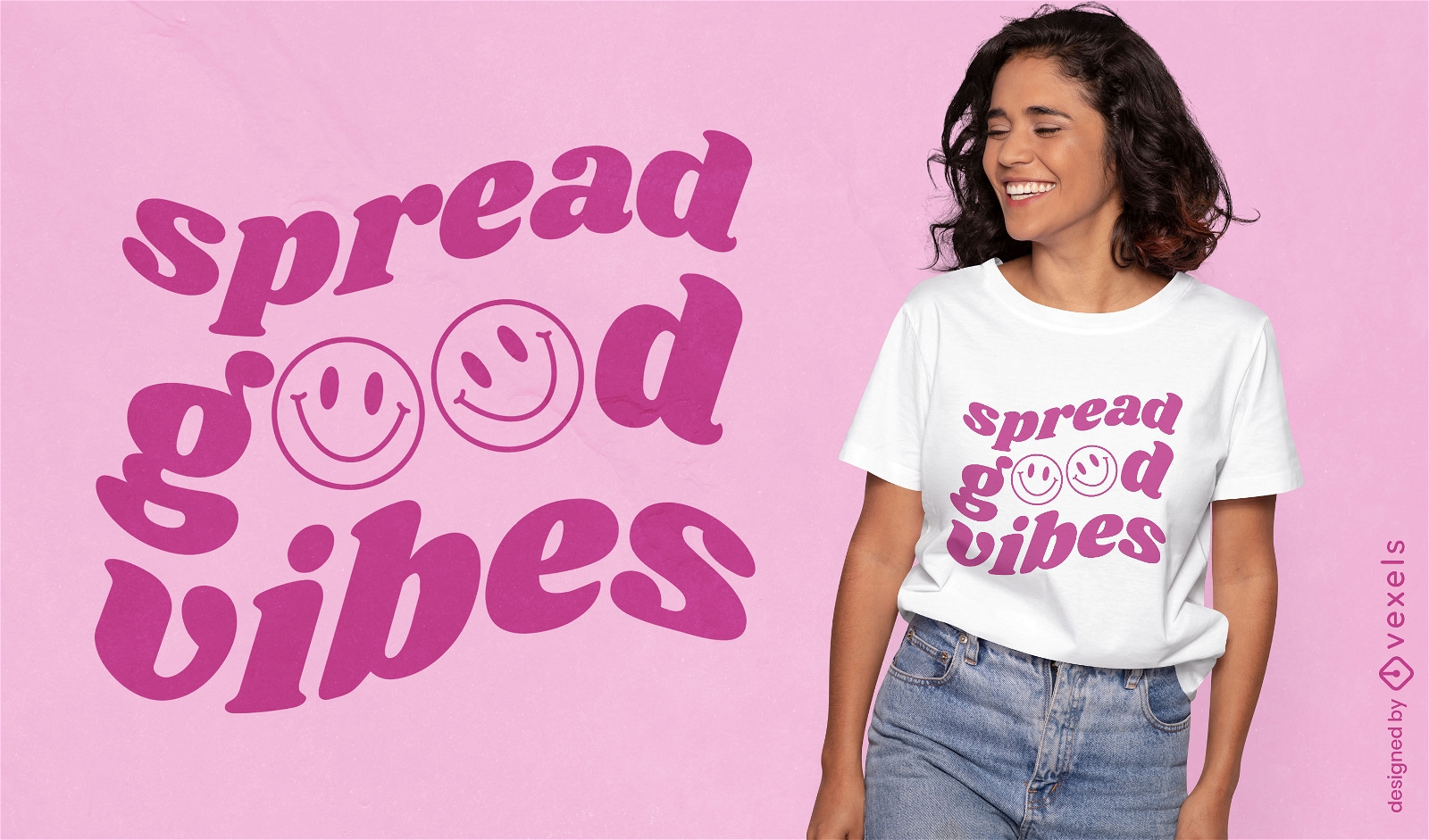 Spread good vibes quote lettering t-shirt design