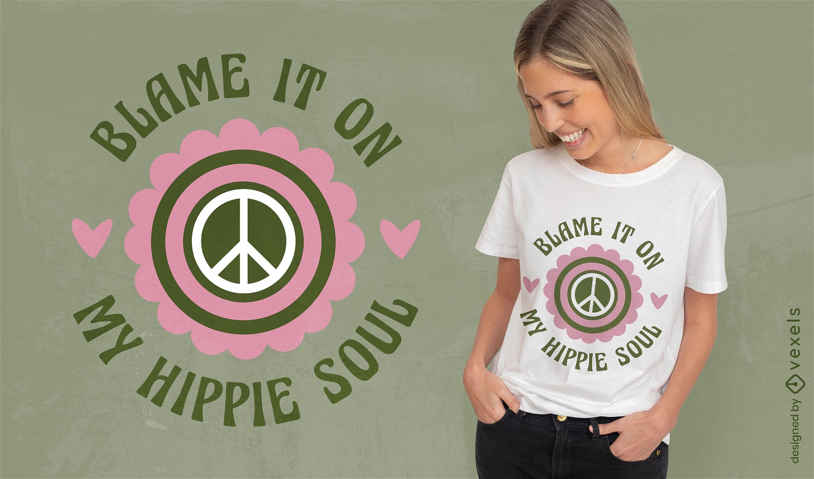 Blame it on my hippie soul lettering t-shirt design
