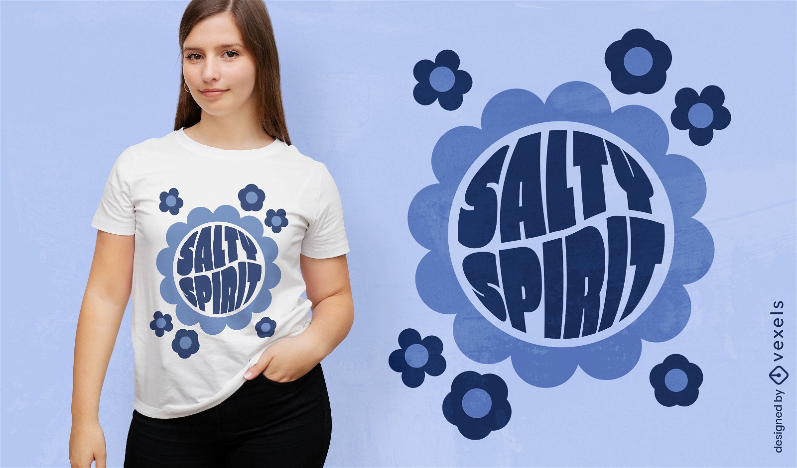 Salty spirit retro t-shirt design