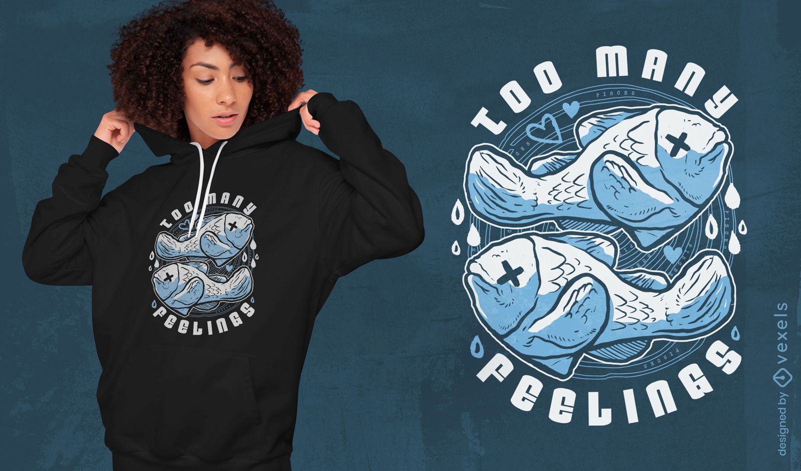 T-Shirt-Design für tote Fische
