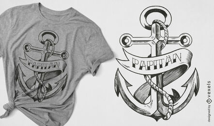 Anker mit nautischem T-Shirt Design des Seils