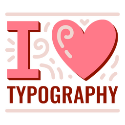 Eu amo letras de citação de tipografia Desenho PNG