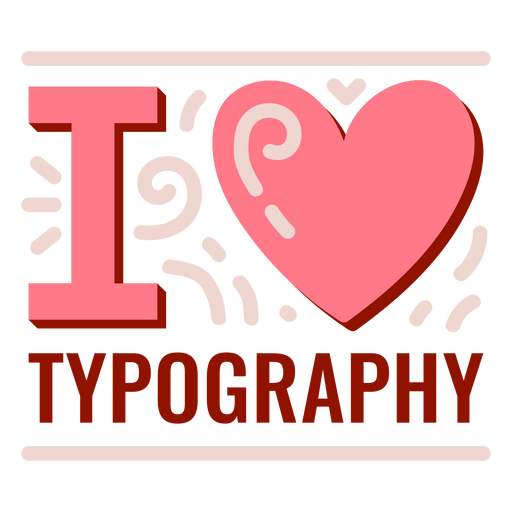 Ich liebe Typografie-Zitate PNG-Design