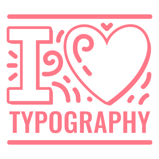 Ich liebe Typografie-Zitate PNG-Design