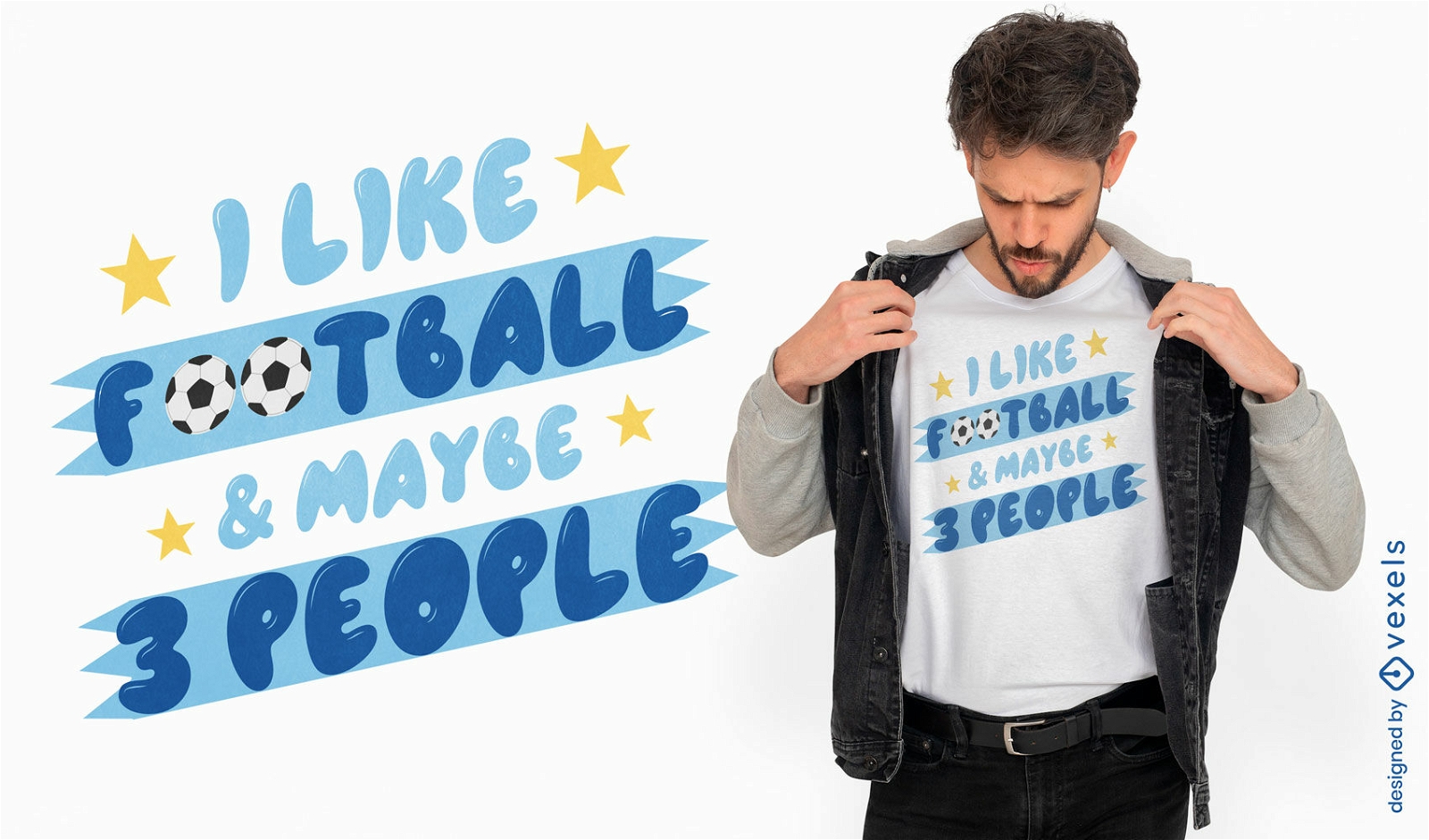 Design engraçado de camiseta com citação de futebol