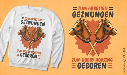 Diseño de camiseta alemana de juguete con cabeza de caballo.