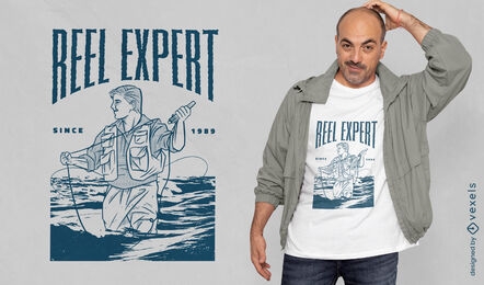 Reel expert fishing t-shirt design