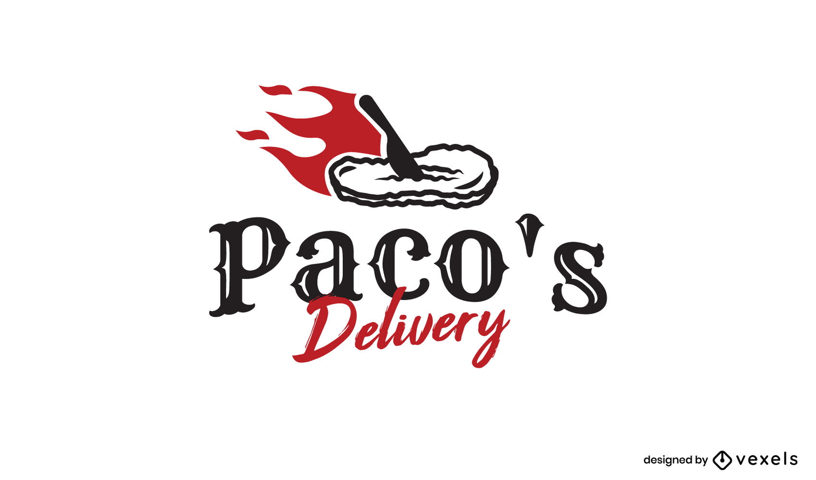 Modelo de logotipo de negócios de comida de entrega de pacos