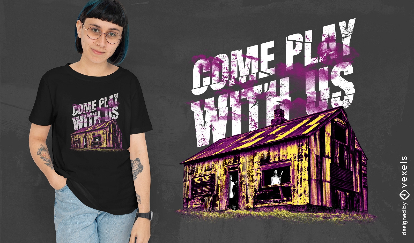 Horror haunted house t-shirt design