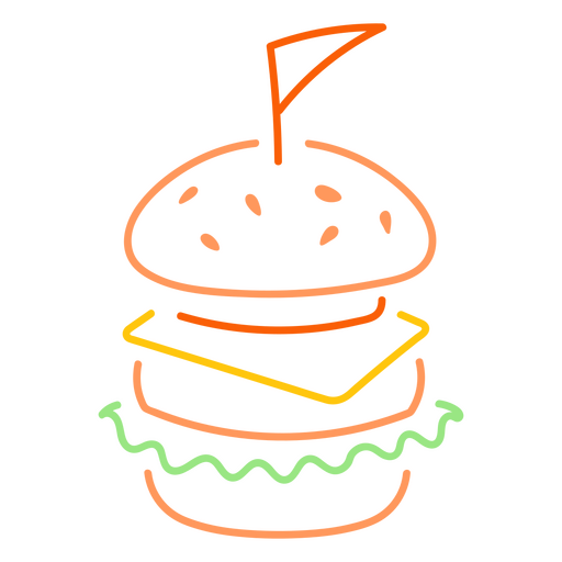 hambúrguer colorido Desenho PNG