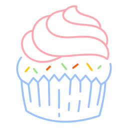 Colored birthday cupcake  PNG Design Transparent PNG