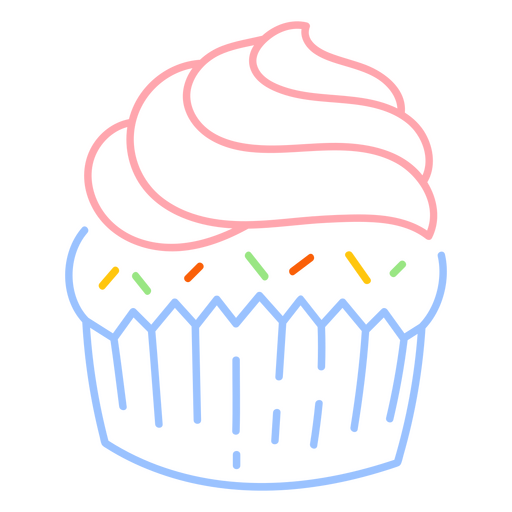 cupcake de aniversario colorido Desenho PNG