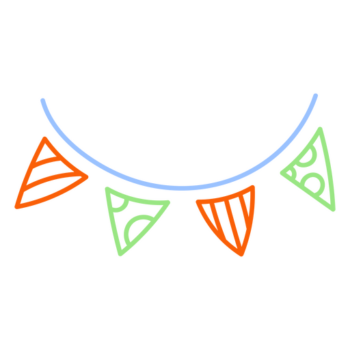 Colored birthday pennants  PNG Design