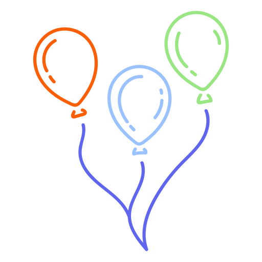 Farbige Geburtstagsballons PNG-Design