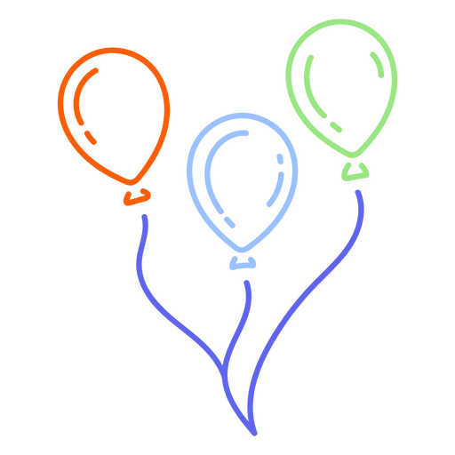 Globos de cumplea?os de colores Diseño PNG