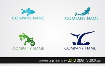Paquete de logotipos de animales de reptiles marinos