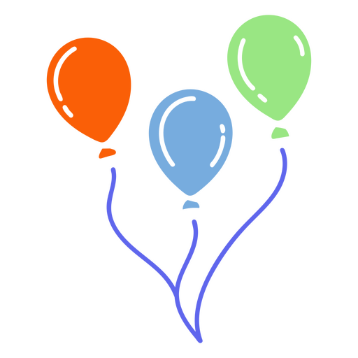 Three birthday balloons PNG Design