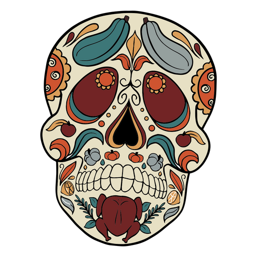 Calavera de acción de gracias Diseño PNG