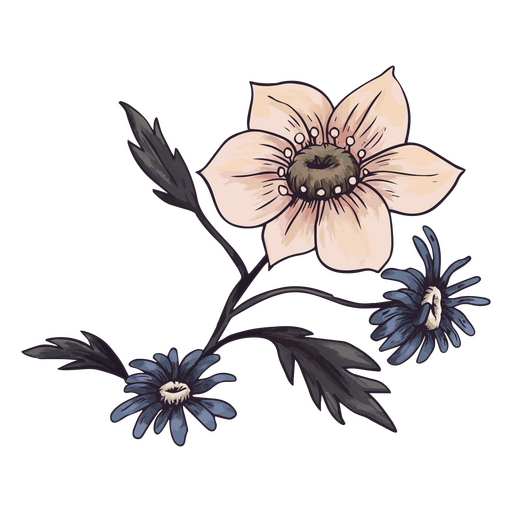 Yellow anemone plant PNG Design