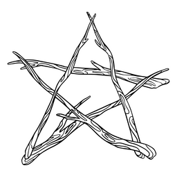 Estrella de rama de pentagrama Diseño PNG