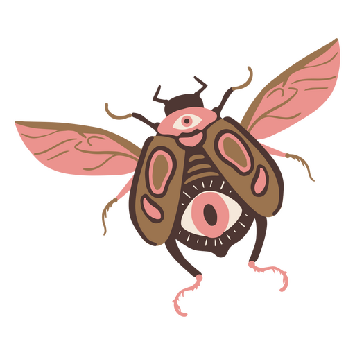 escarabajo semiplano de ojos m?gicos Diseño PNG