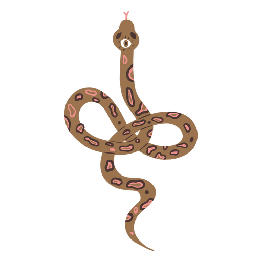 semi-flat witchy brown snake  PNG Design