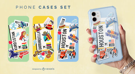 Tourism boarding pass phone case set