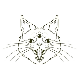 Third-eye cat filled stroke witchy PNG Design Transparent PNG