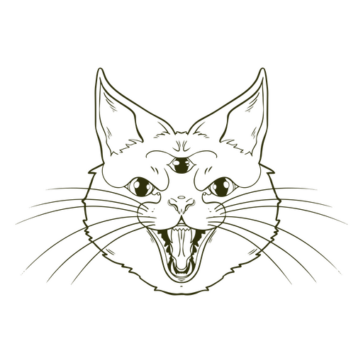 Die Katze des dritten Auges füllte den Schlaganfall mit Hexerei PNG-Design