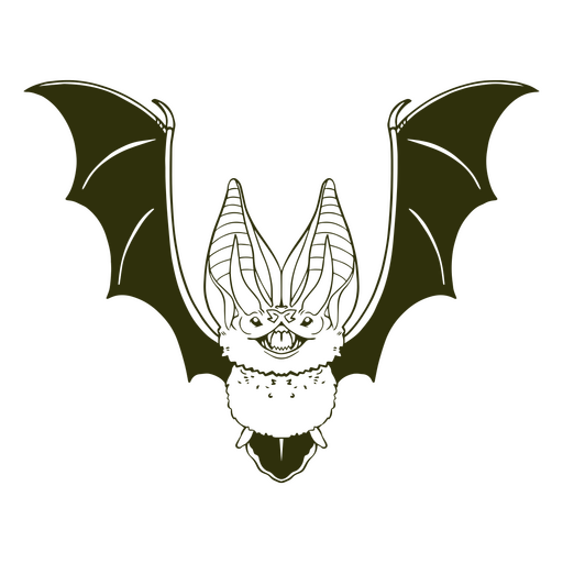 Bat filled stroke witchy PNG Design