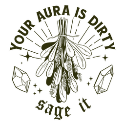 Schmutziges Aura-Zitat gefüllter Schlaganfall PNG-Design