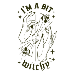 Un poco de trazo lleno de citas de brujas Diseño PNG