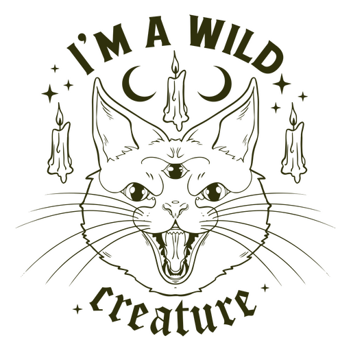 Wild creature quote filled stroke PNG Design